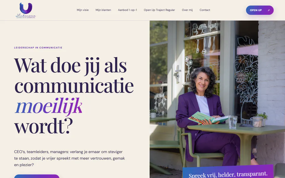 Voorvertoning van de homepage van lindemarie.nl